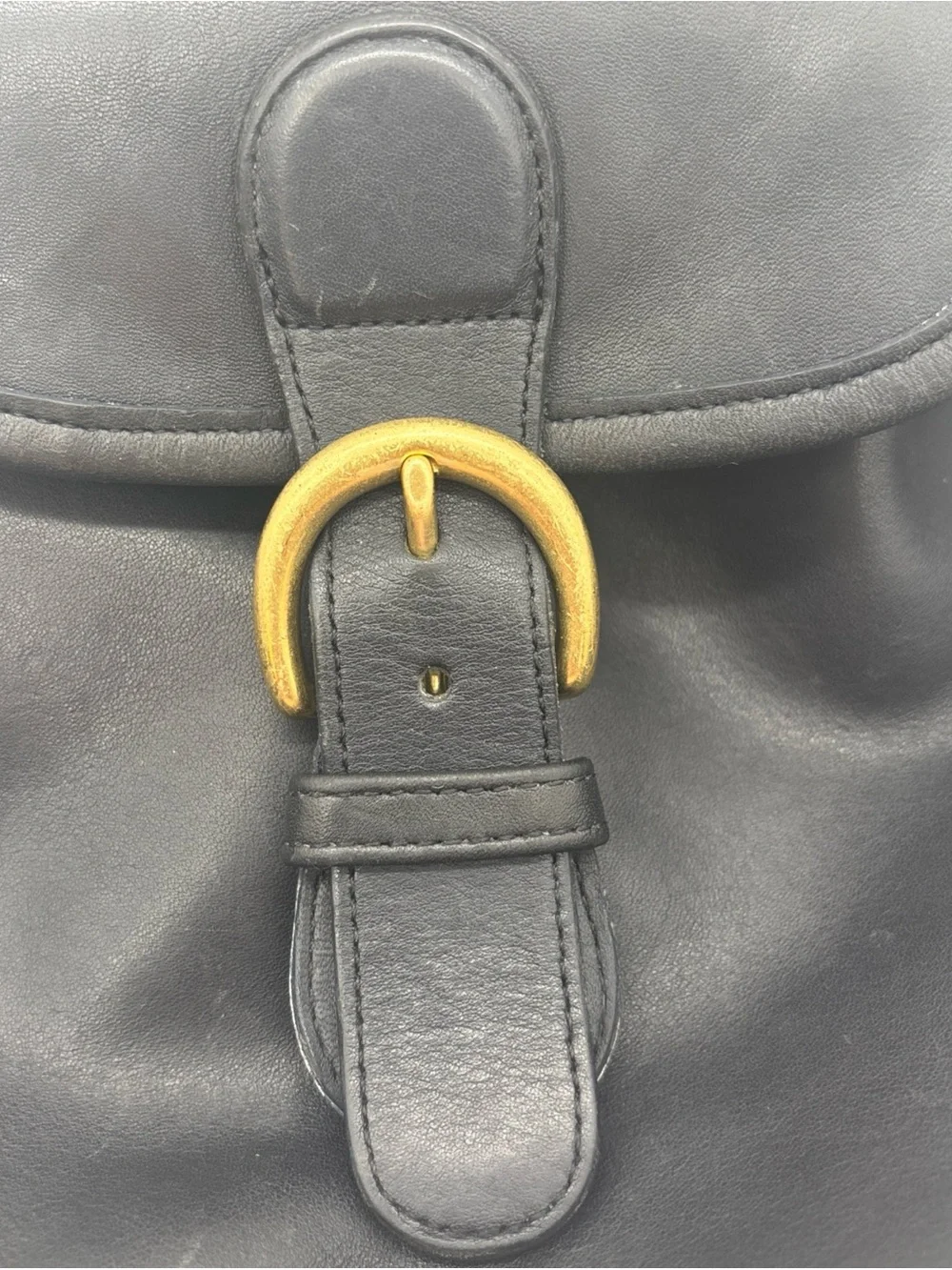 Vtg Coach Bantam Convertible Black Leather Mini Bag Backpack Gold Buckle  4152
